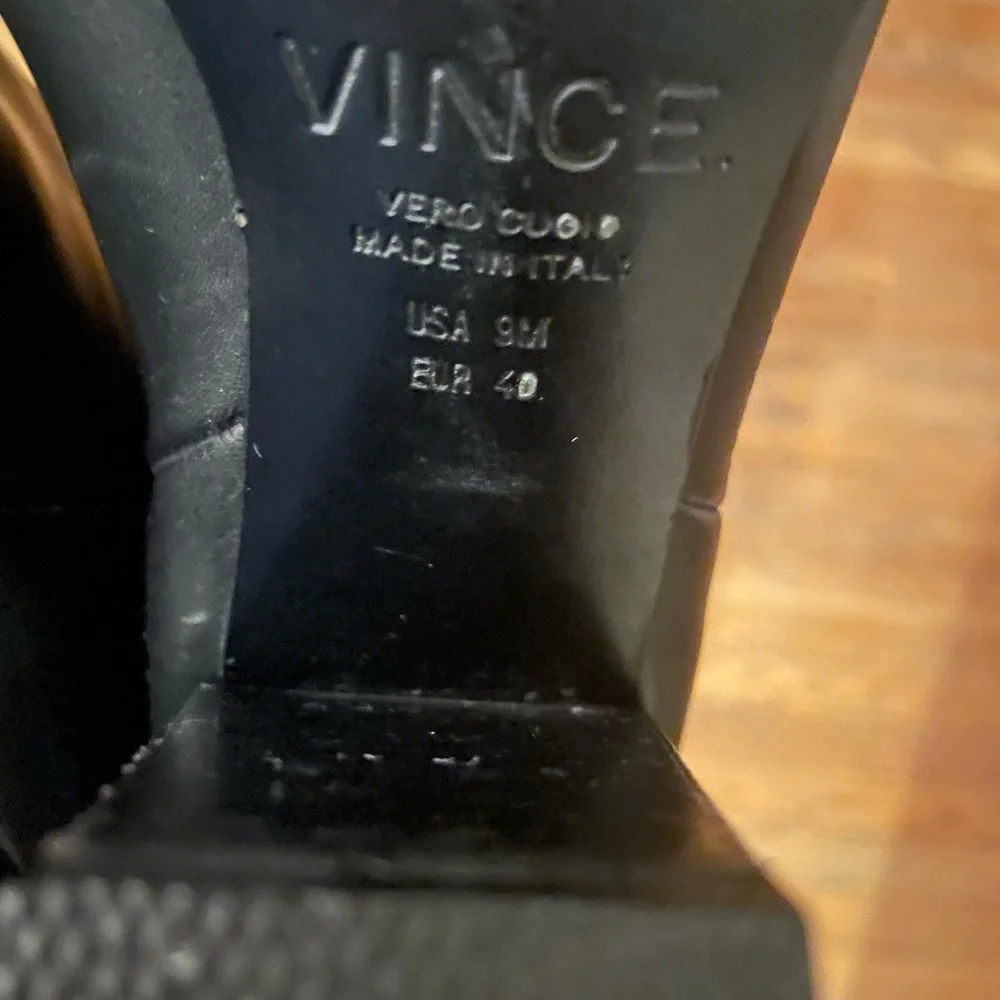Black Leather Vince Boots Size 9/40 - Picture 5 of 5